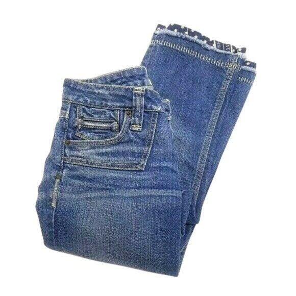 Size 25 Taverniti So Kylie Crop Blue Denim Jeans P - Picture 3 of 7